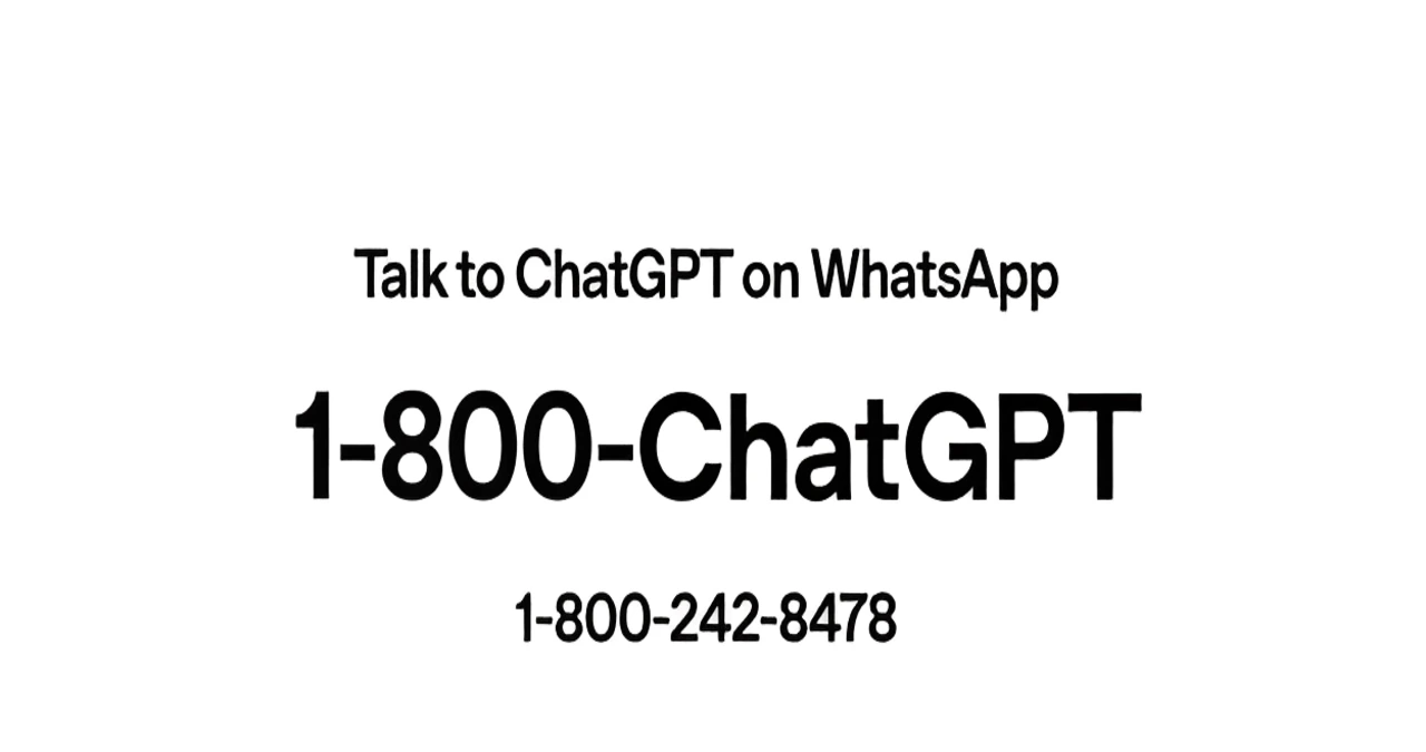 openai, chatgpt whatsapp, What is 1-800-ChatGPT, Where is the service available, How to Access 1-800-ChatGPT